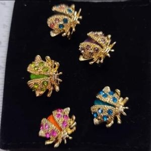 5 ladybug mini Broochescolorful and sparkly see ph